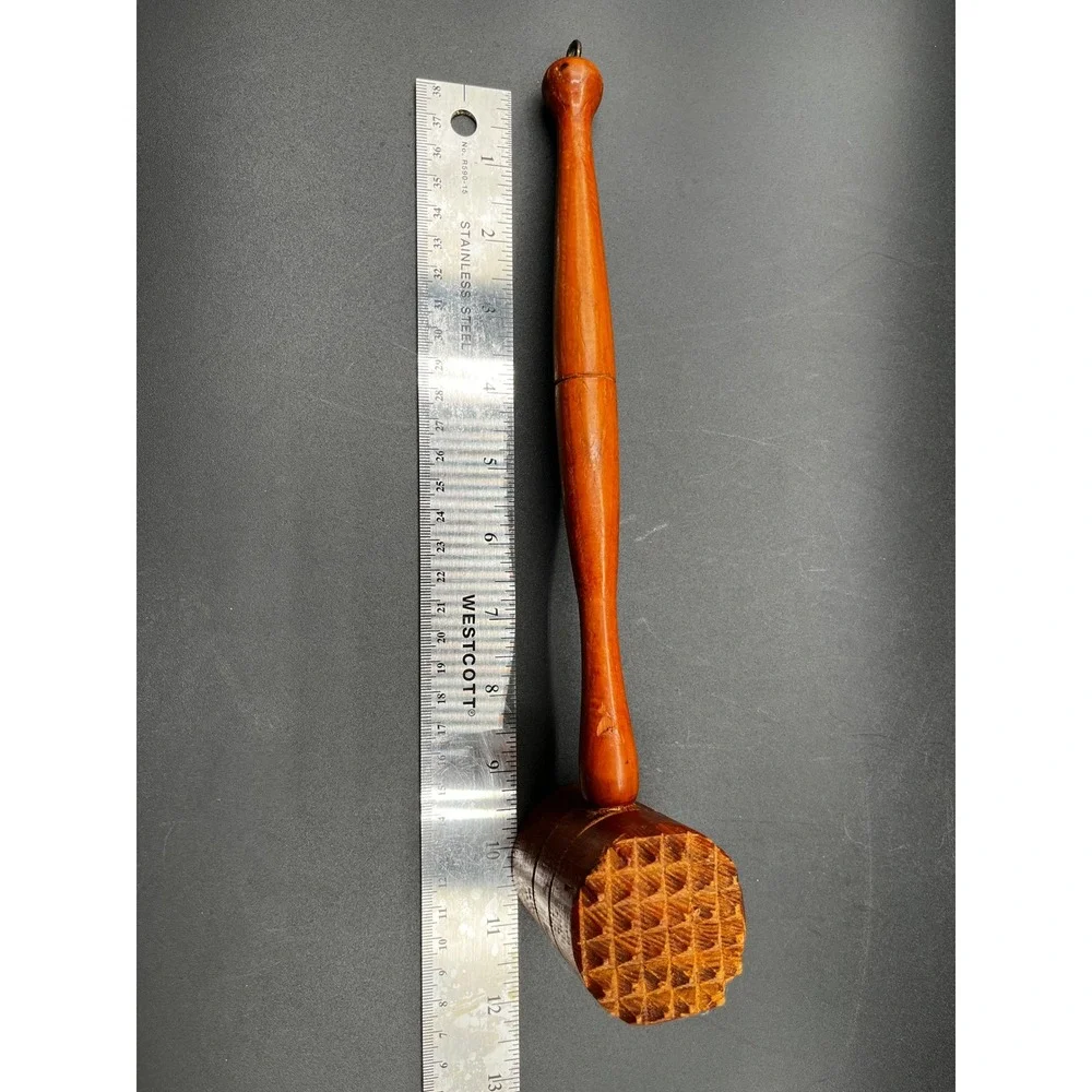 Vintage Wooden Hanging Kitchen Utensil Set Rolling Pin Meat Mallet‎ 6 Pc.